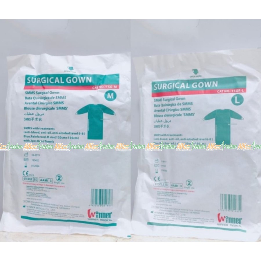 DISPOSABLE SURGICAL GOWN / BAJU APD OPERASI - WINNER ALKES MEDAN ALAT KESEHATAN MEDAN