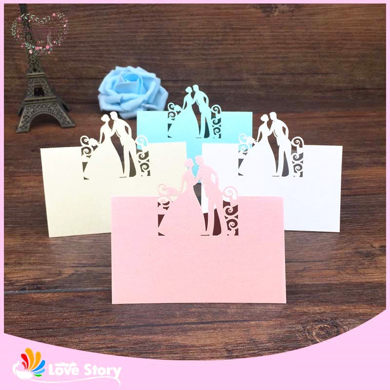 Set 10pcs Laser Cut TABLE NAME CARD For Wedding Party Kartu Nama Meja Dekor Pesta