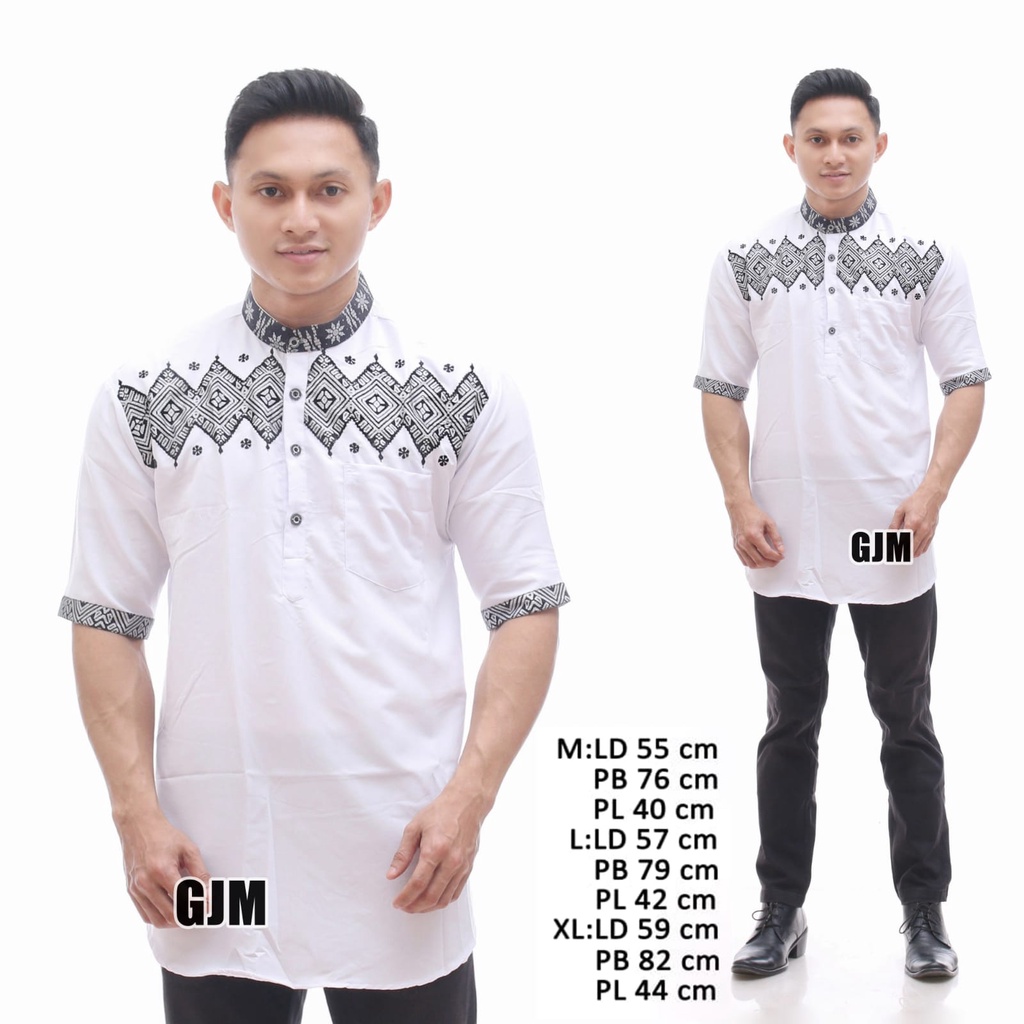 Baju Koko Batik Terbaru Baju Koko Muslim Pria Lengan Pendek Koko Kurta Bordir Batik Halus Bahan Katun