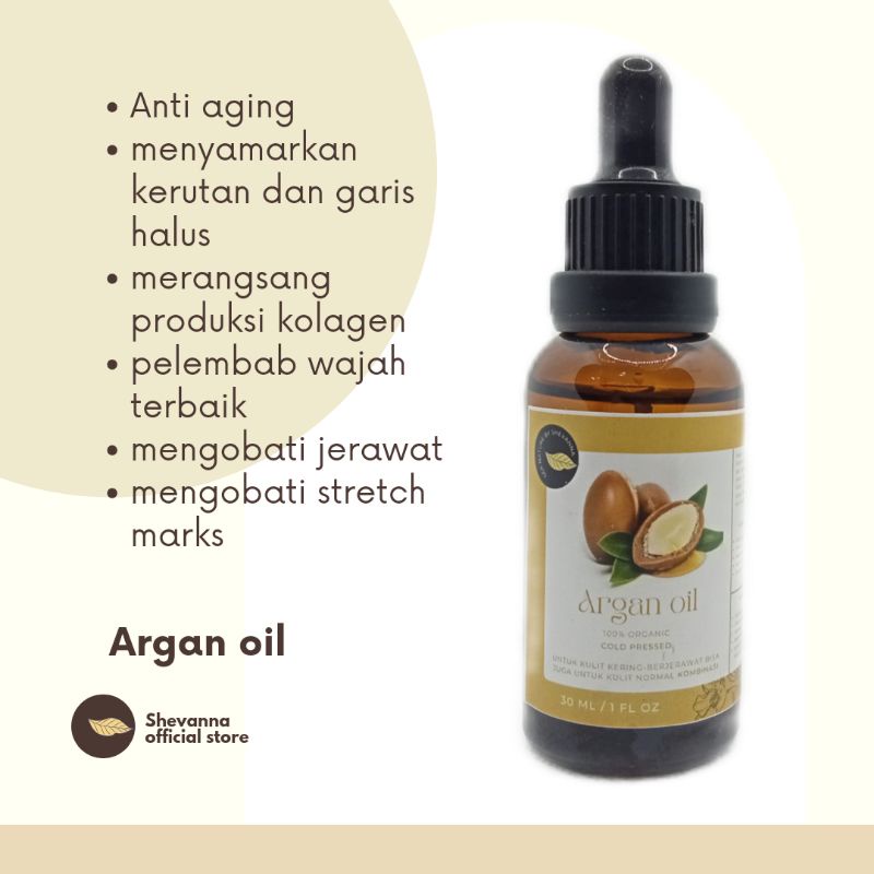 ARGAN OIL (extract minyak argan) face oil serum/anti aging/mencegah penuaan dini/mengobati jerawat dan stretch marks/ 100% organic cold pressed Sea Nature