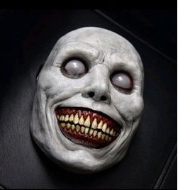 topeng seram mata putih Halloween Exorcist mask