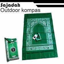 SAJADAH TRAVELLING LIPAT PLUS KOMPAS KIBLAT / SAJADAH PRAKTIS / TRAVEL POCKET PRAYER MAT