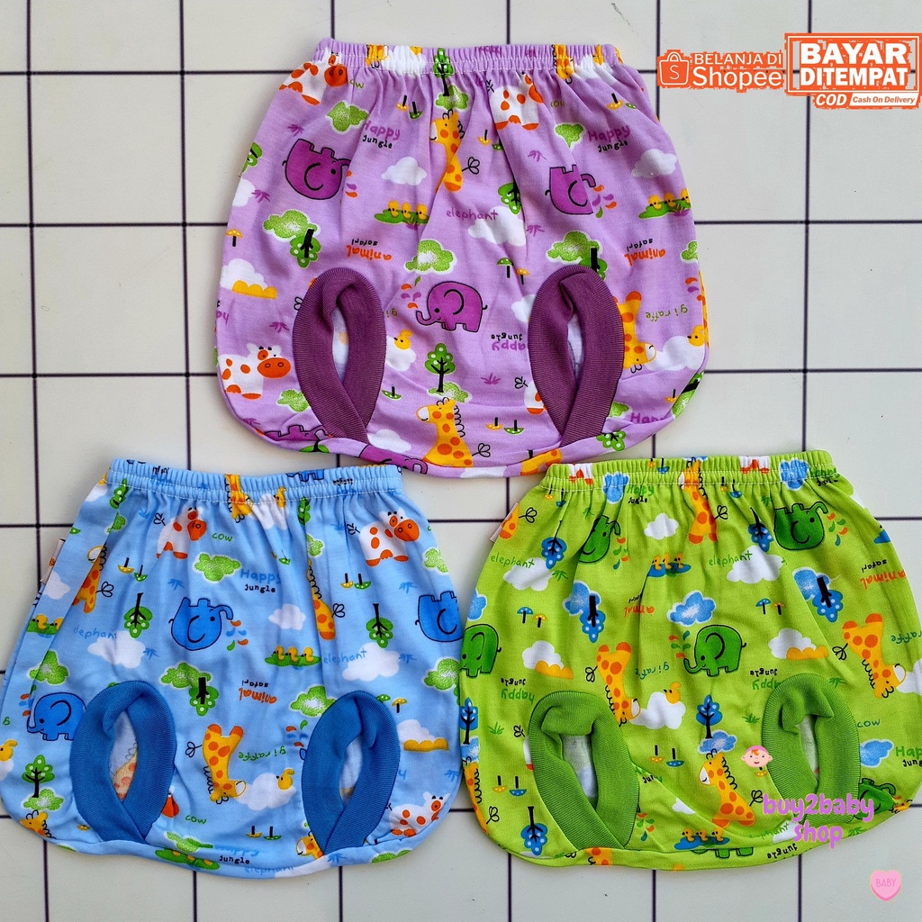 Celana pendek POP bayi Cico Miko Happy Jungle Series 0-6 Bulan 3 PCS