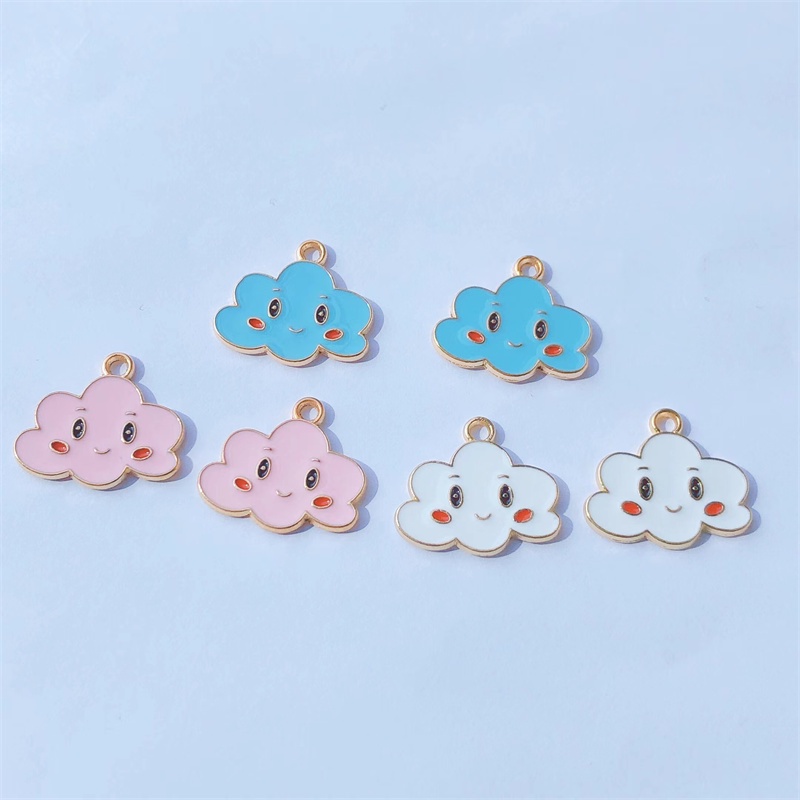 4 Pcs Liontin Bentuk Awan Bahan Alloy Untuk Membuat Perhiasan Gelang Anting