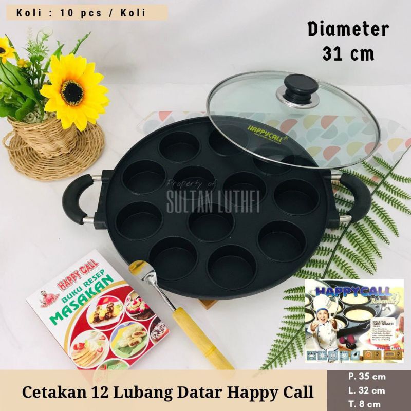 cetakan kue 12 datar happy call rosemary free bubble