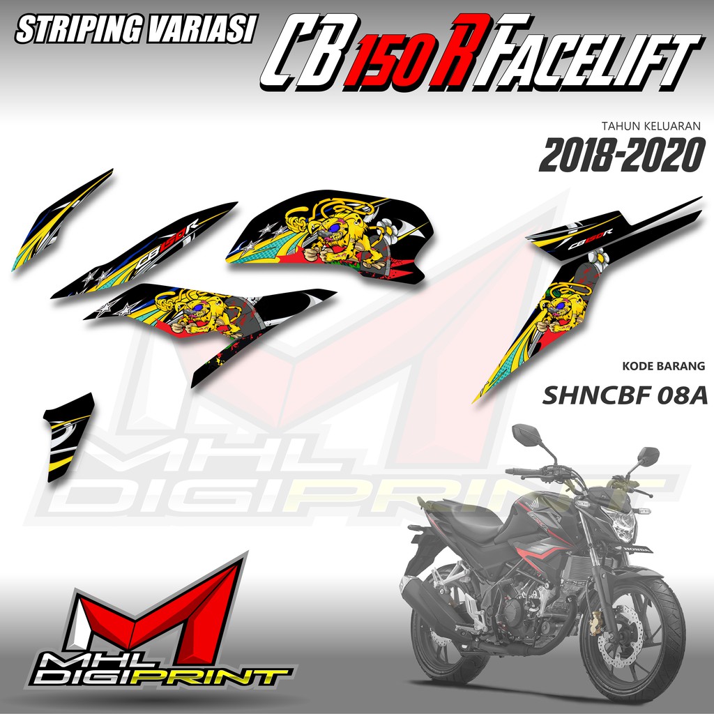 STRIPING VARIASI NEW CB 150R FACELIFT - STIKER NEW CB 150R - SHNCBF 08