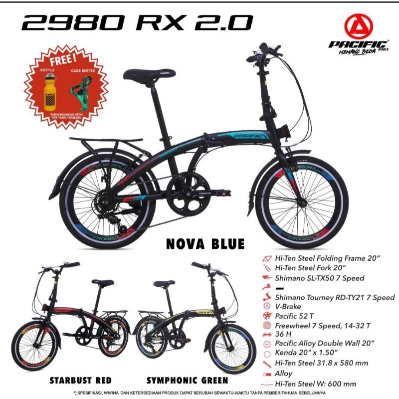 Sepeda lipat 20 inch Pacific 2980 RX 2.0