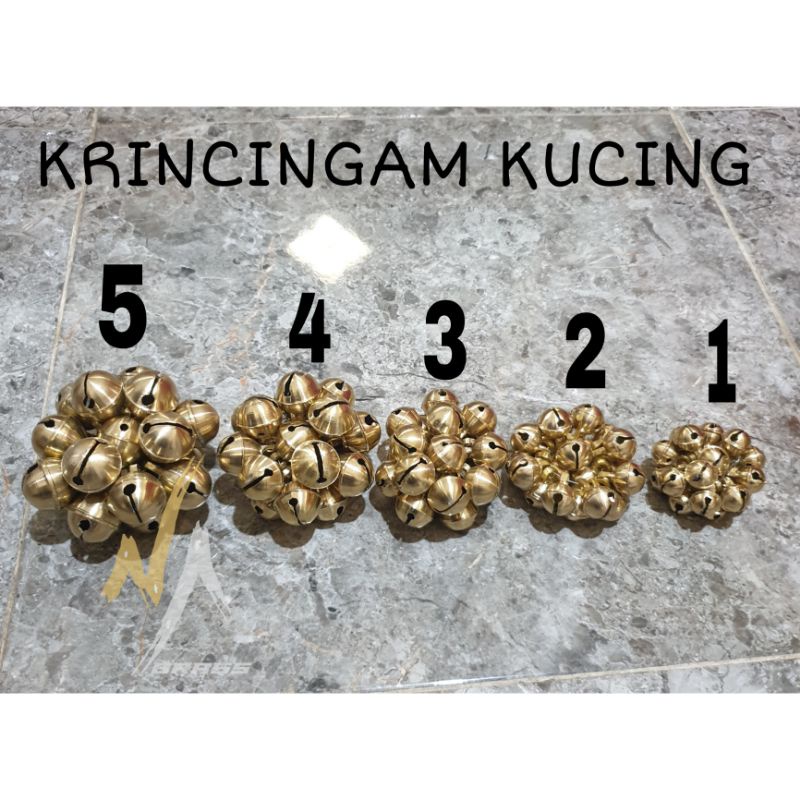 Bel Klinting Lonceng Klintingan Klintingan kucing Bahan Kuningan 1Kodi 20pcs