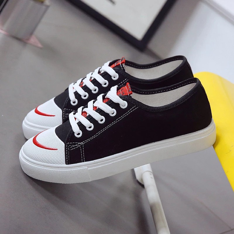 REFFI SEPATU WANITA SNEAKERS OFFFWHITE KANVAS SIZUAN MURAH TREND MODEL 2020 WARNA HITAM KUNING PUTIH