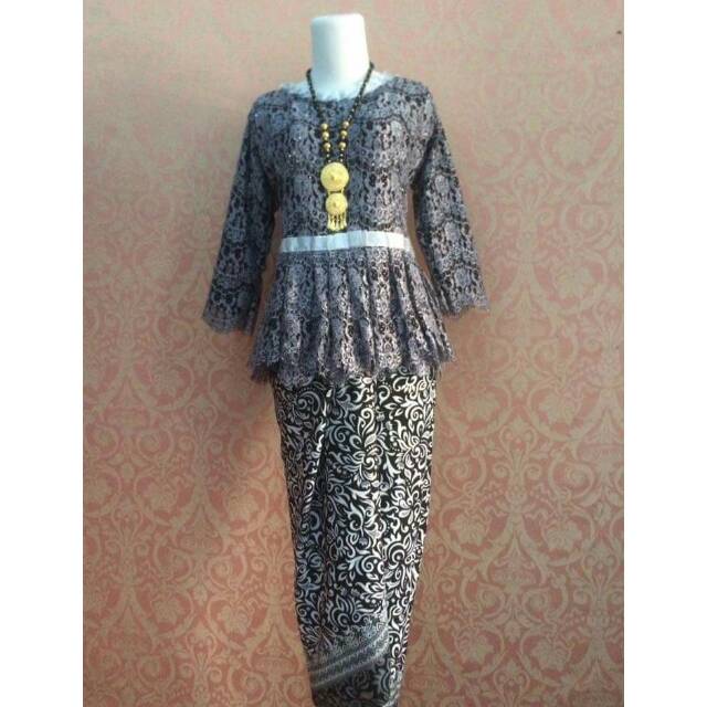 kebaya kutubaru modern atasan brukat brokat hitam