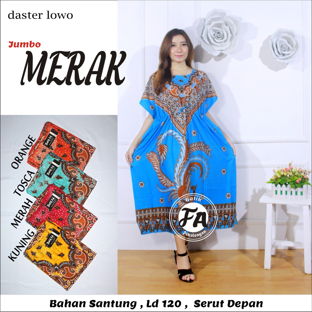  Daster  lowo jumbo merak baju  tidur batik murah fashion 