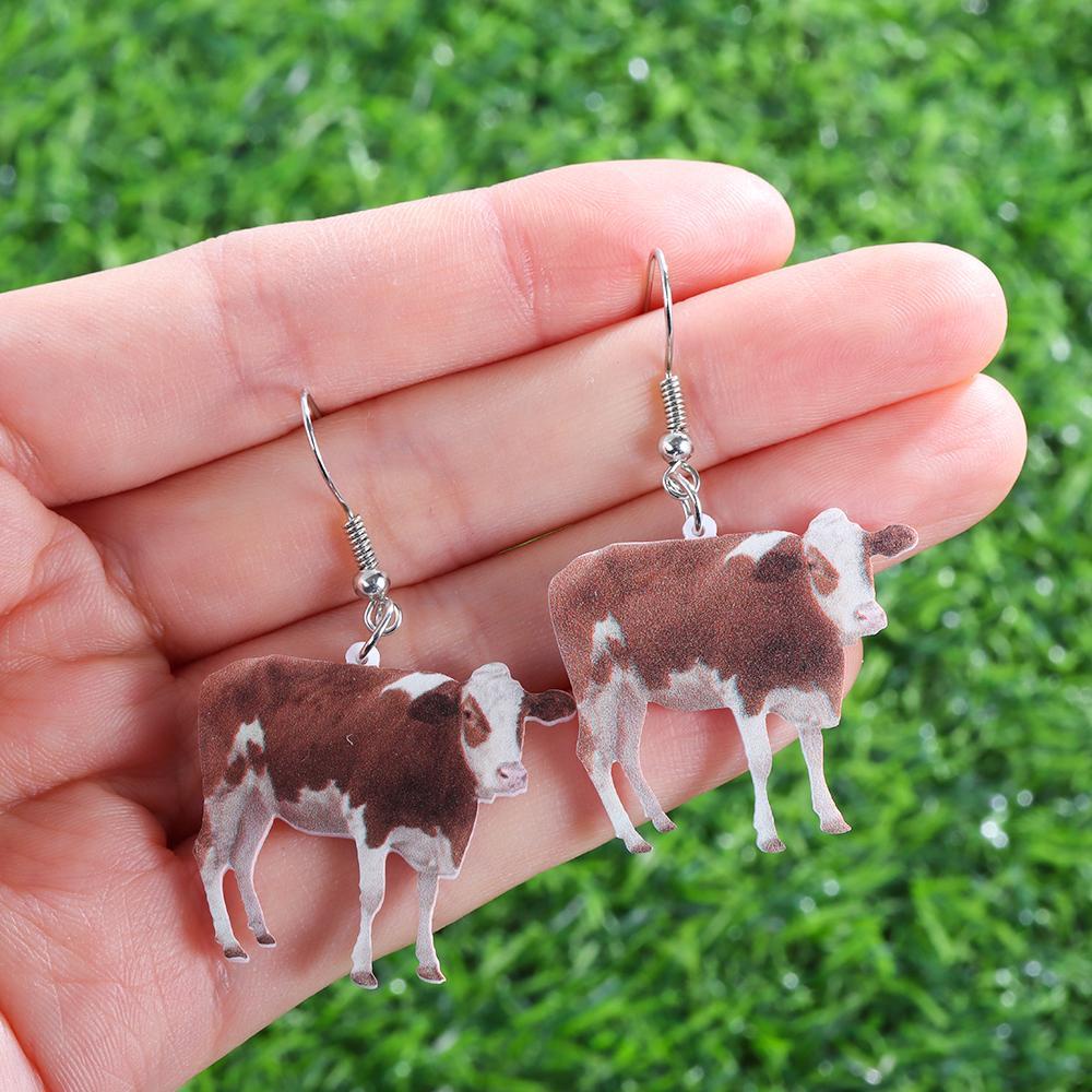 Lily Earings Akrilik Perhiasan Musim Panas Musim Semi Gaya Lucu Untuk Wanita Gadis Cows Motif Siput
