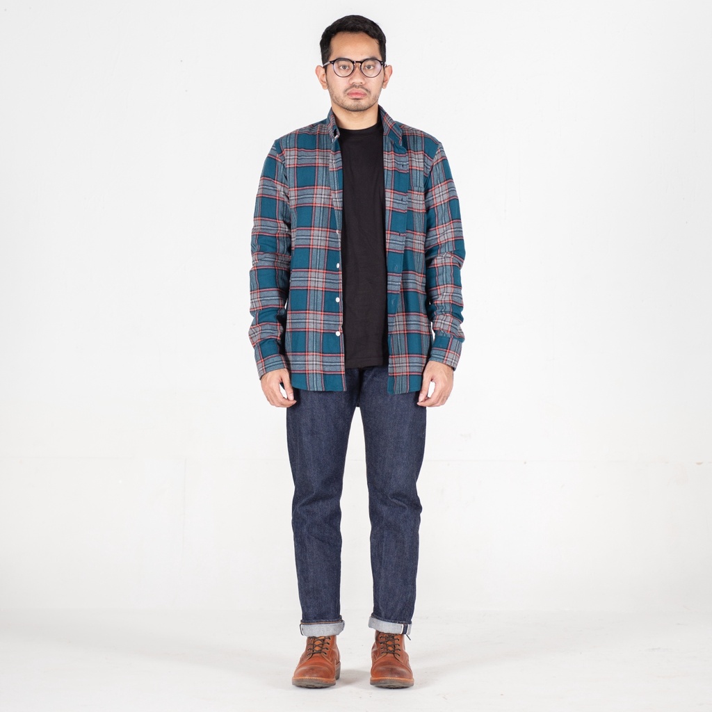 Ceres Flannel Shirt in Emerald Green