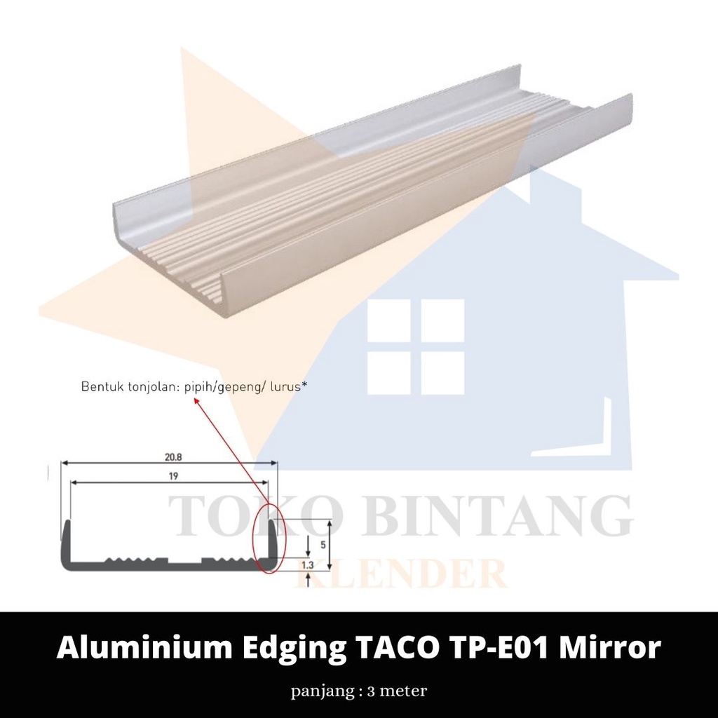 Aluminium Edging TACO TP-E01 Mirror