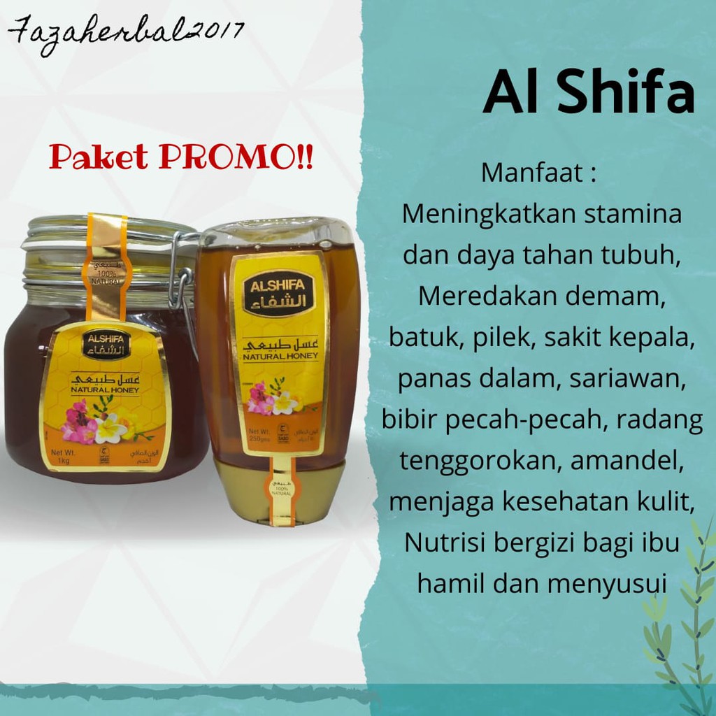 

PROMO ALSHIFA 1KG FREE ALSHIFA 250GR II Madu Import