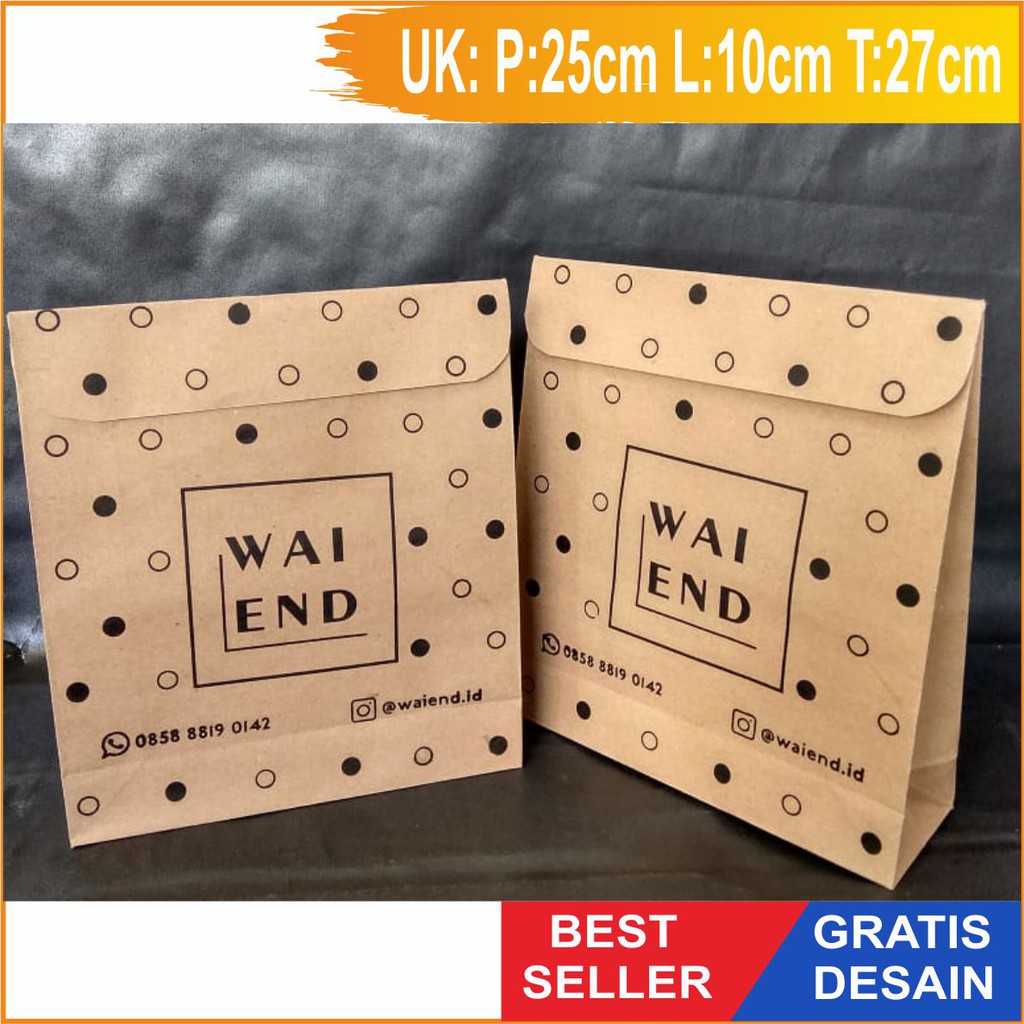 

PAPERBAG KRAFT COKLAT MODEL AMPLOP SIZE BESAR FREE DESAIN