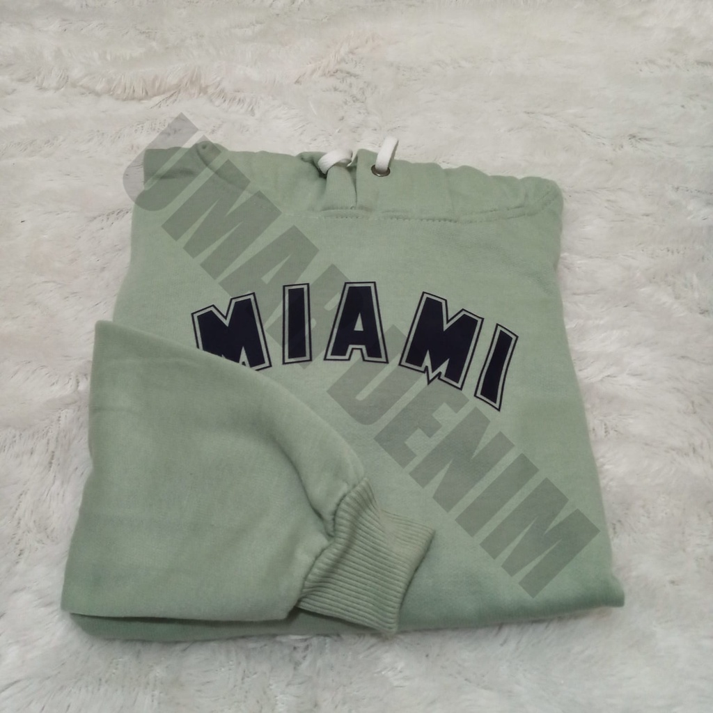 Miami Hoodie Unisex Cewek Motif Terbaru Bahan Tebal