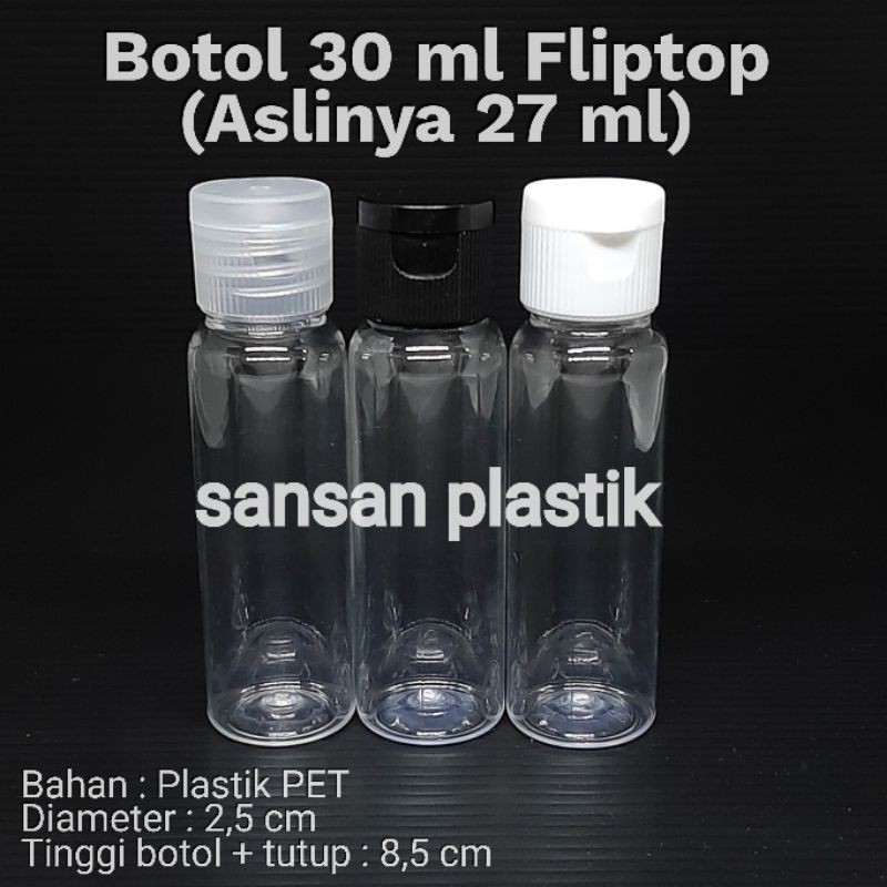 Botol Fliptop Natural 30 ml / Botol 30 ml Fliptop / Botol Toner / BOTOL BENING