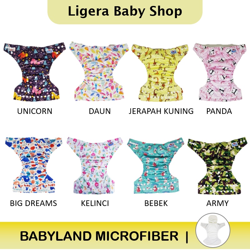 Popok Kain Clodi Kancing Babyland Original Microfiber - Pilih Motif D