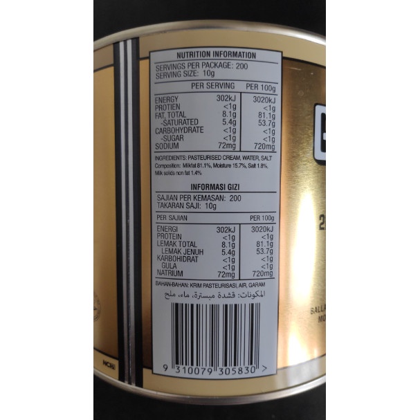 

Da2011Ca Golden Churn Butter 2 Kg | Mentega Asin Xa201As