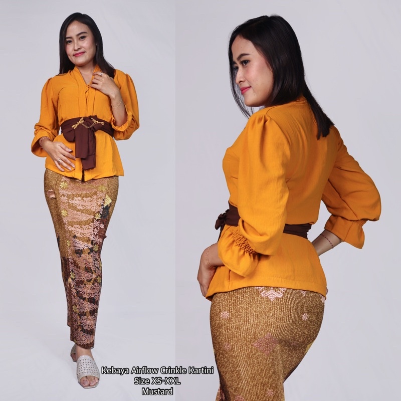 Kebaya Airflow Crinkle Kartini//Kualitas Premium//Pakaian Adat Bali//Baju Saja