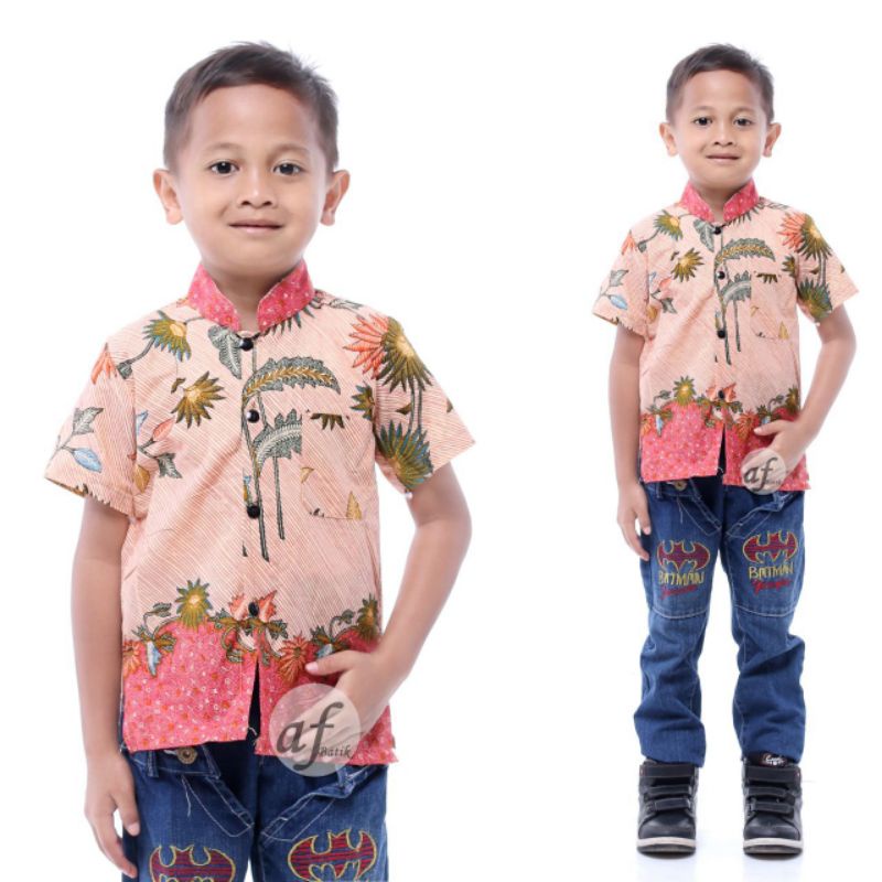 Baju Batik Anak Laki Laki Umur 1-12 Tahun Terbaru / Atasan Hem Kemeja Lengan Pendek Anak Cowok Murah