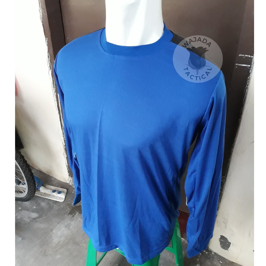 Kaos Panjang Busa Biru PMR PRAMUKA Kaos Lapangan PDL Hansip Security