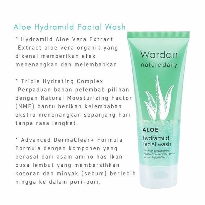 Wardah Aloe Hydramil Facial Wash 100ml//60ml ORIGINAL-BPOM