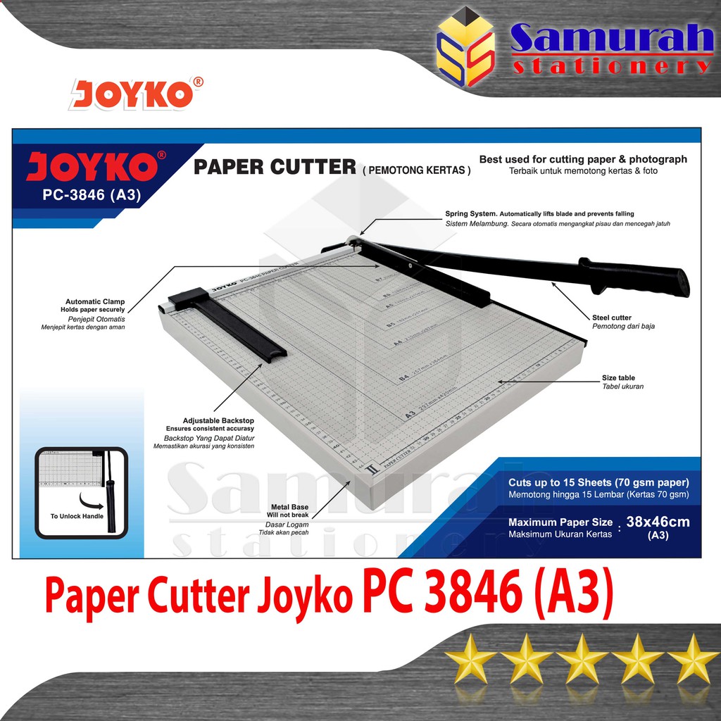 Paper Cutter A3 Joyko PC 3846 / Mesin Pemotong Cutting Kertas 38x46 cm / Alat Potong Kertas Foto