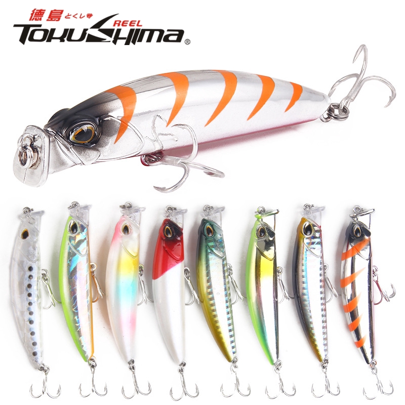 1PCS 8cm/10g Umpan Pancing Umpan Ikan 3D Eyes Plastic Alat Pancing Alat Pancing Murah relix nusantara Heavy Sinking Minnow Clouser Minnow Minnow Lure Umpan Pancing Buatan Umpan Mancing Kail Pancing