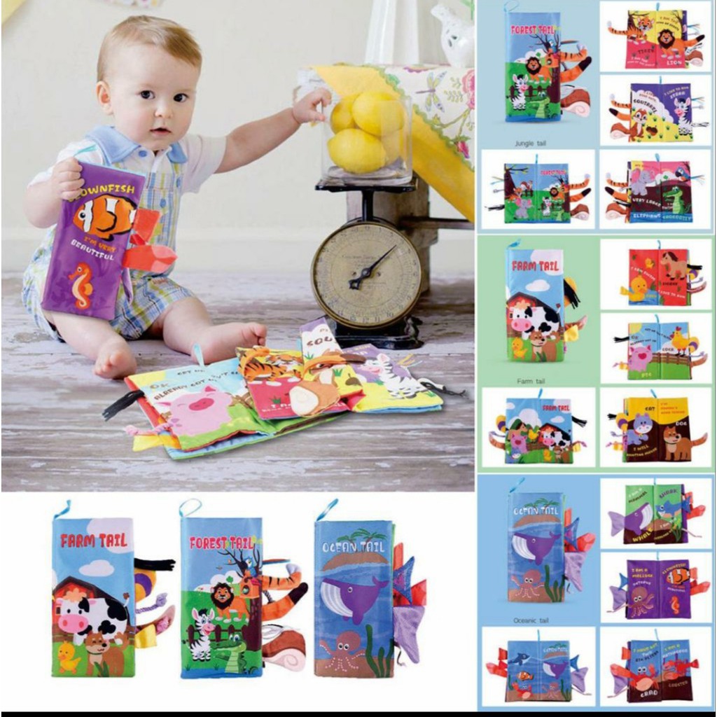 Soft Book Forest, Farm, Ocean/ buku cerita mainan bayi edukatif
