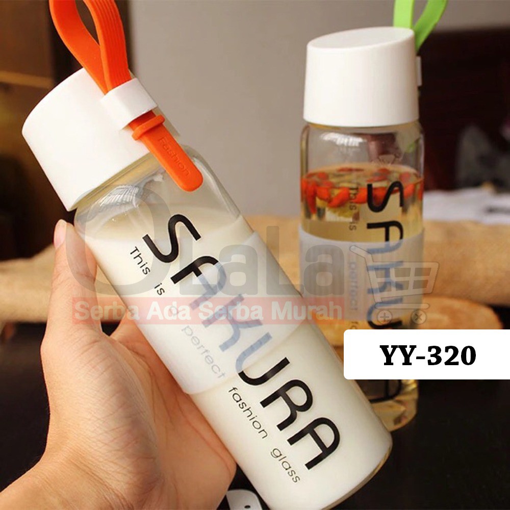 Botol Minum Kaca Polos SAKURA / BOTOL KACA 500ml YY-320