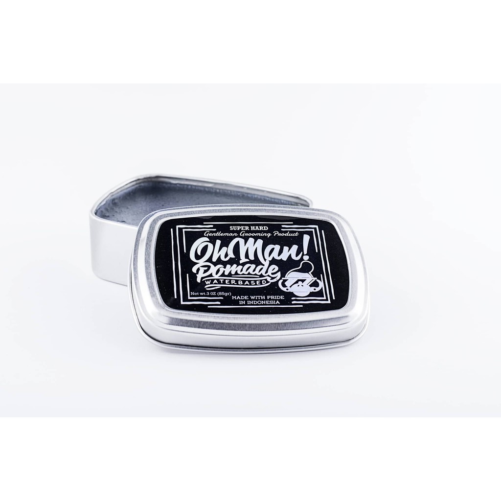 POMADE OH MAN! MYSTIC GREY WATER BASED SUPER HARD GEL MINYAK RAMBUT - FREE SISIR SAKU PRIA COWOK