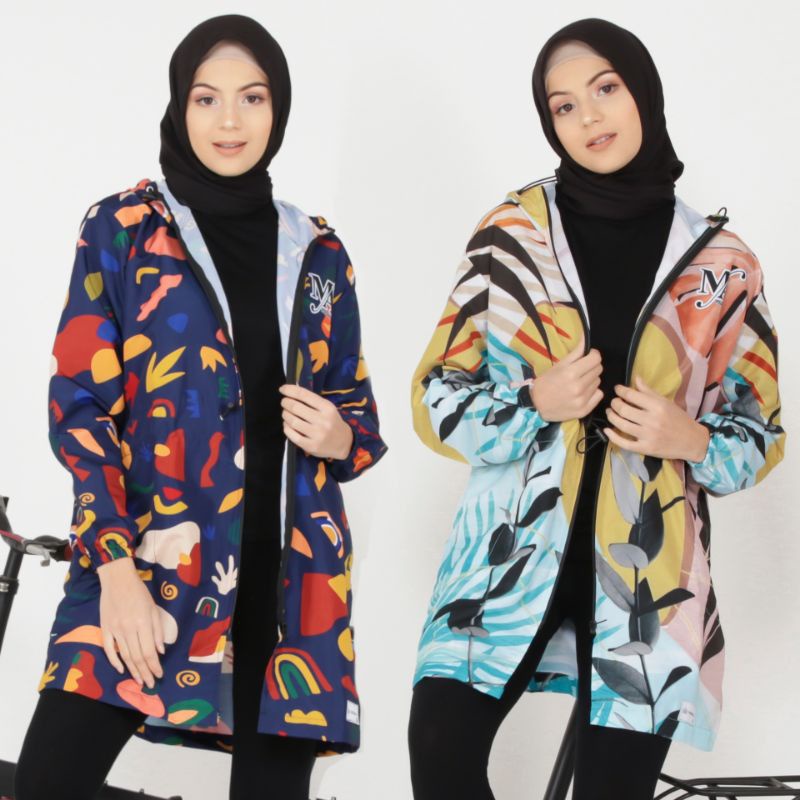 LD120 JAKET PARASUT ANTI AIR LONGJAKET JAKET GOWES JAKET MUSLIMAH JAKET TUNIK JAKET PRINTING