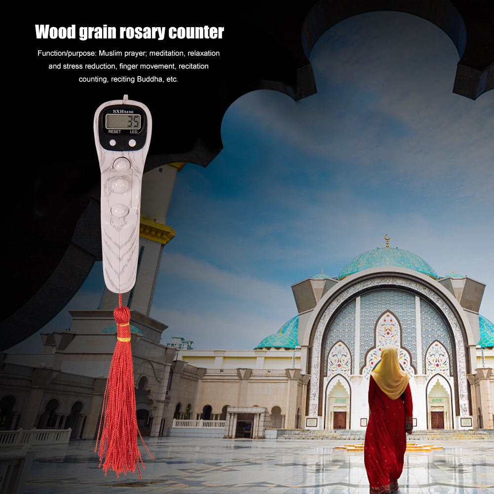TASBIH Digital Muslim Tasbih LED Terbaru / Muslim Tasbih Digital Kayu Manik Alat Hitung Led Digital Tasbih Premium Ori-5