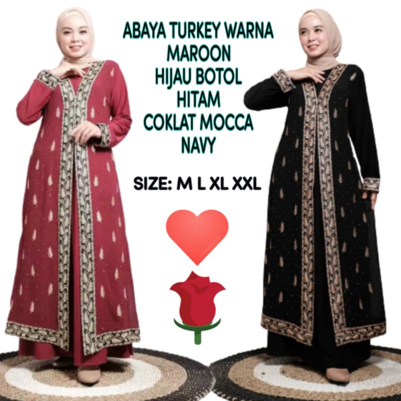 Gamis Abaya Turkey Warna Terbaru Bordir Payet Mewah Abaya Busui Wanita Warna Merah Hijau Biru Toska 
