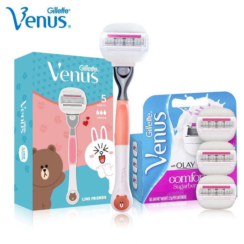 Gillette Venus Lady Razor Pisau Cukur Ultra Tipis 5lapis Dengan Gel Bar Wangi Untuk Perempuan Wanita Pencukur Pengaman Penghilang Bulu