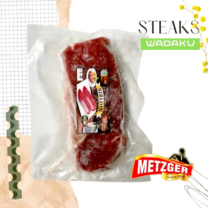 

METZGER SIRLOIN STEAK SAPI BEEF 200g HALAL MUI LESS FAT IMPORT EMPUK