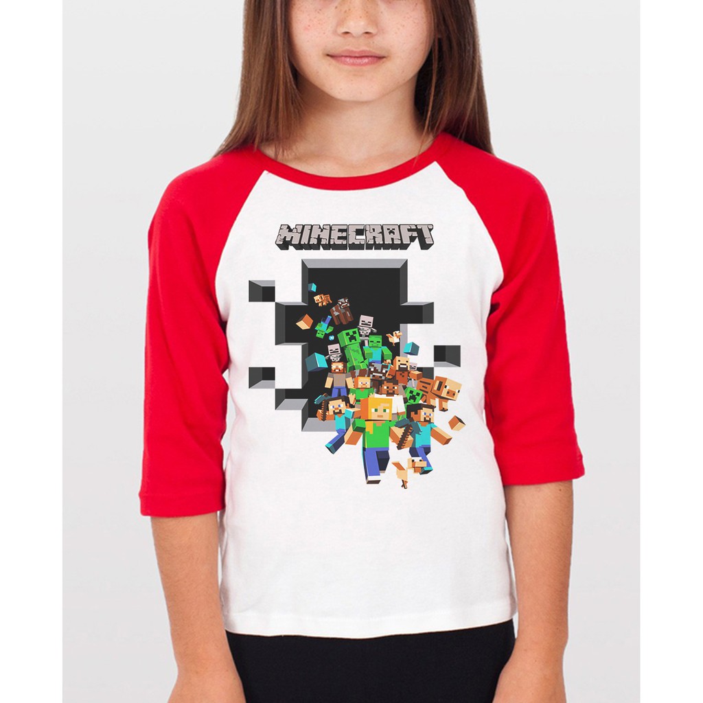 Kaos Anak Kaos MineCraft Kaos Raglan A228