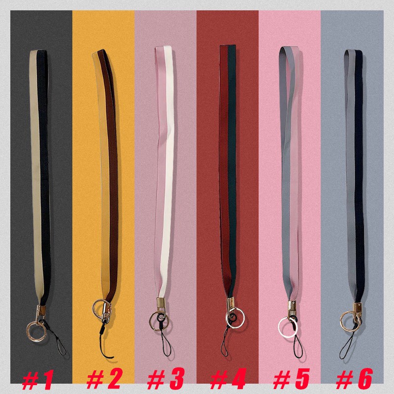 Tali Lanyard Leher Panjang Gantungan HP Bahan Kanvas Import