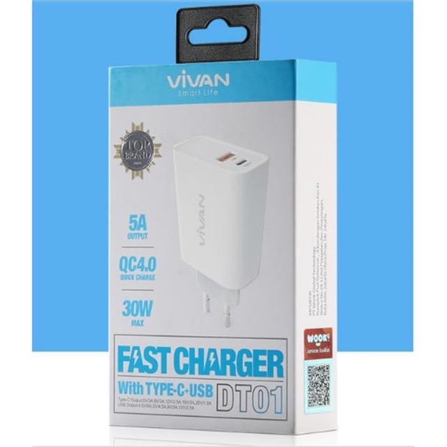 CHARGER SUPER FAST CHARGING VIVAN DT01 - ADAPTOR CHARGER VIVAN DT01