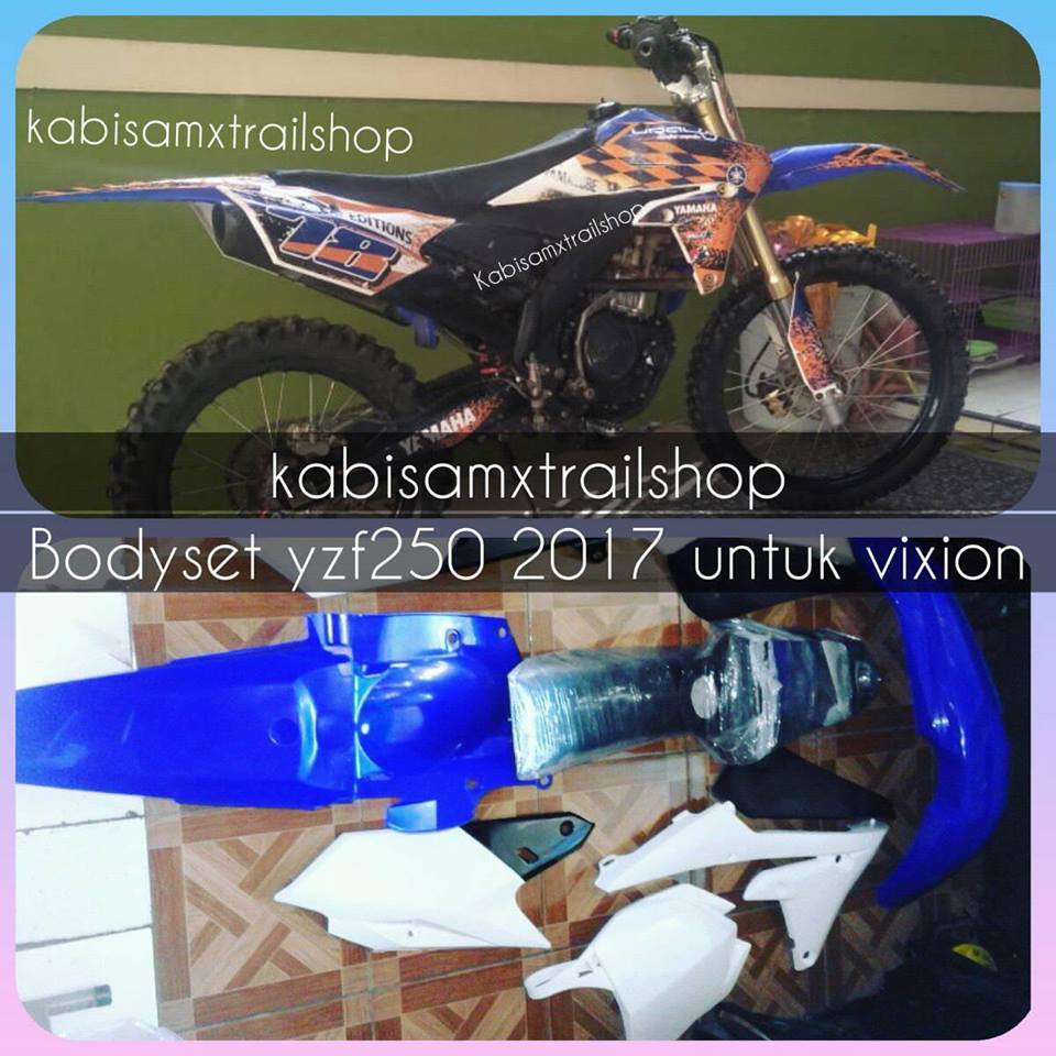 body trail yzf250 2017 plastik import tangki jok besi injeksi vixion xabre r15 cb dan cbr