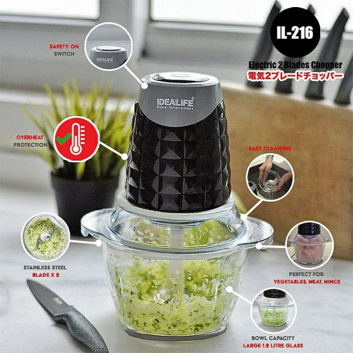 Idealife Food Chopper Processor Penggiling Daging Bumbu IL216 IL 216