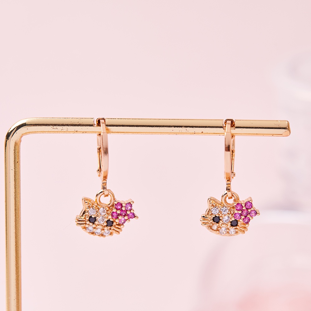 Anting Cantik Terkini Dan menawan Motif Hello Kitty Gold Anak