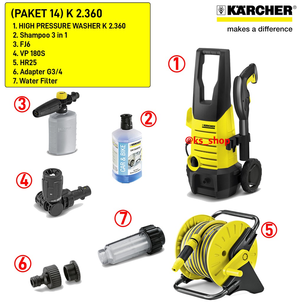 Karcher K2 360 | Karcher K2.360 | K 2.360 | Karcher High Pressure Cleaner K2.360 | Paket G
