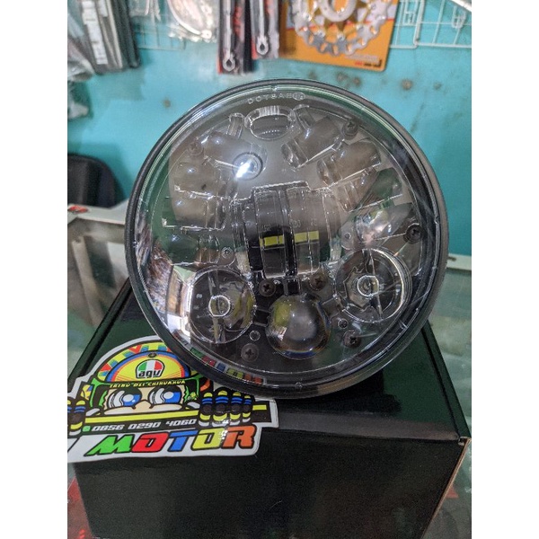 daymaker 5,75inc 5.75inc led 16 dus hitam polos lampu daymaker 5.75inch &16 titik led cobra Vespa Ma