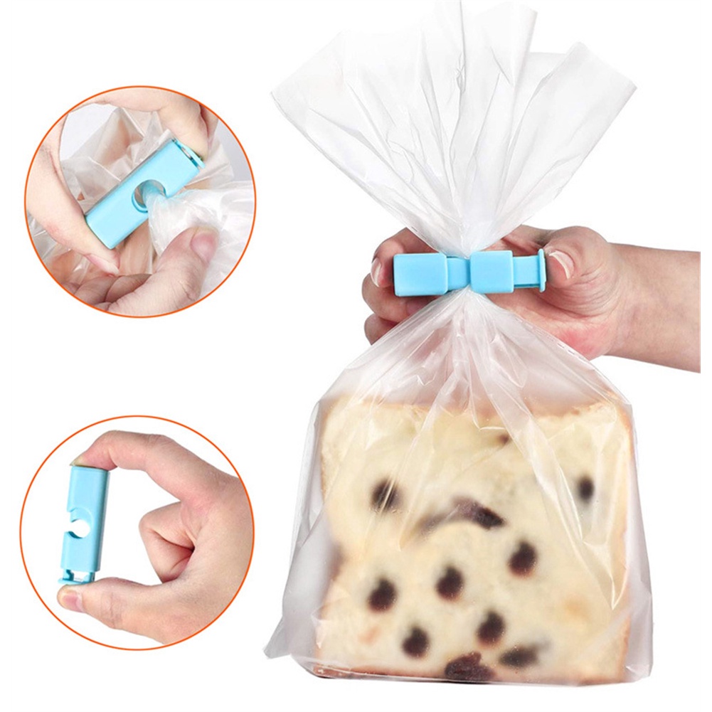 ღ 5Pcs Elastis Makanan Ringan Sealing Klip Penyimpanan Sealing Bag Sealer Makanan Dekat Clamp Segel Alat Dapur Segar menjaga Plastik Tas Aksesoris