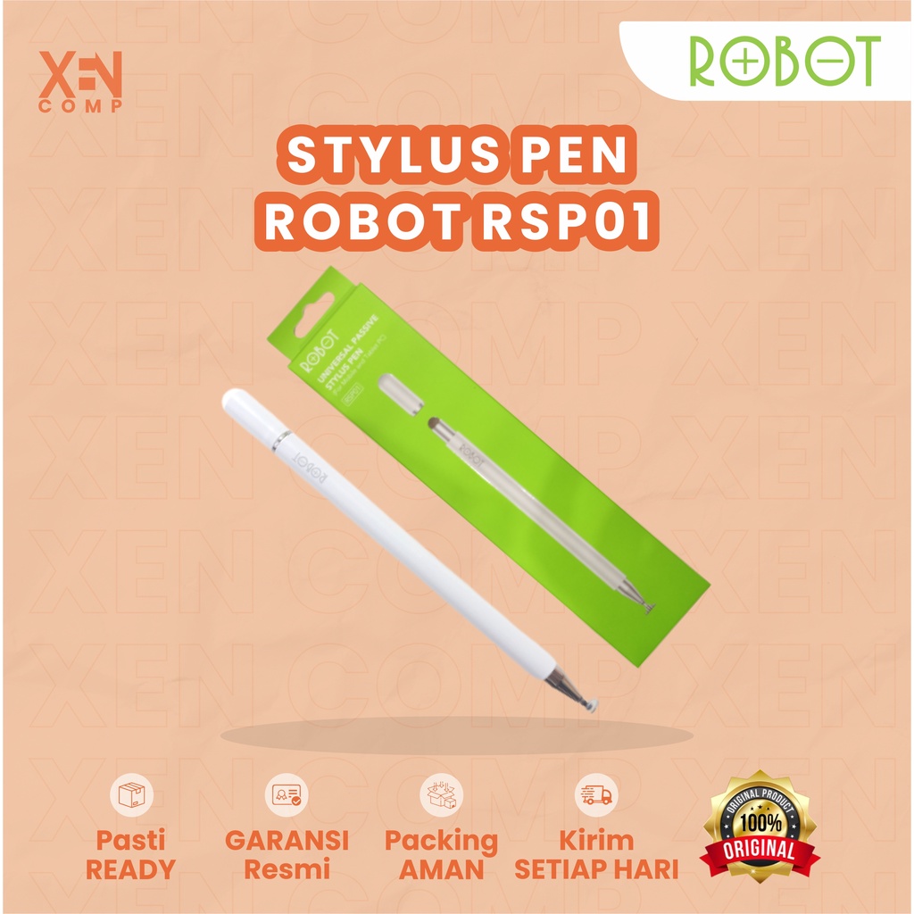 Universal Capacitive Stylus Pen Robot RSP01 2in1 for Mobile dan Tablet - RSP01