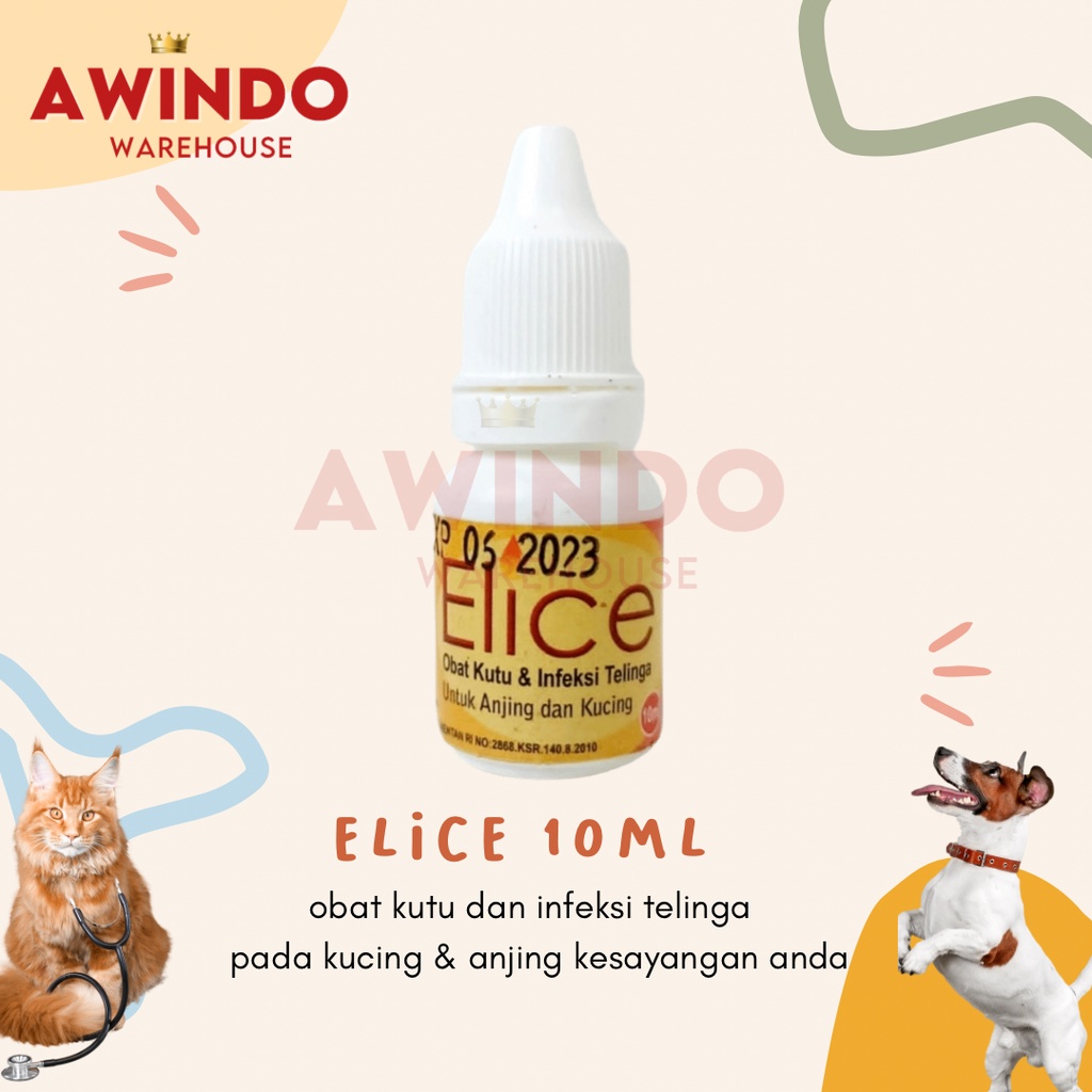 ELICE - Obat Kutu Infeksi Radang Telinga Earmites Kucing Anjing