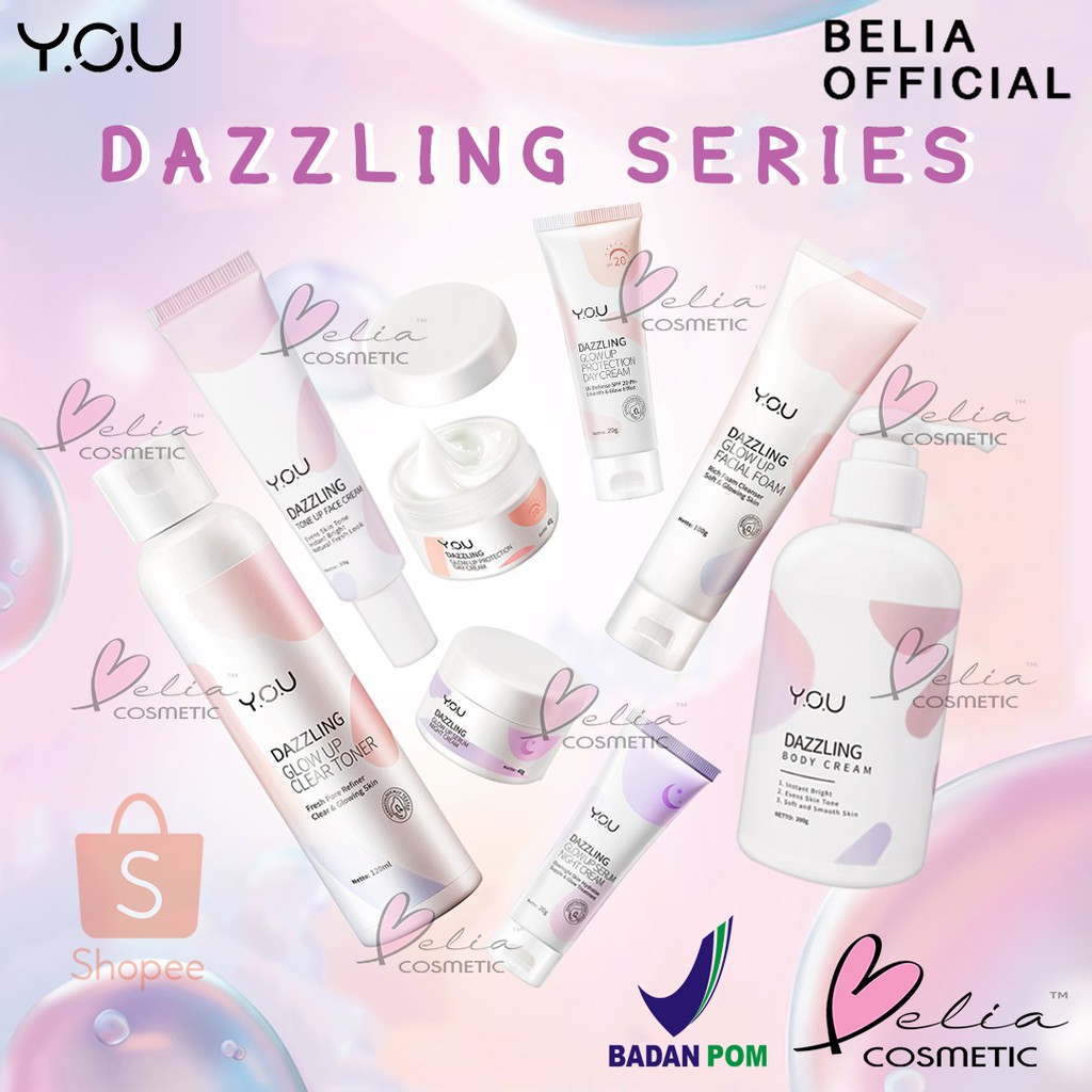 ❤ BELIA ❤ YOU Dazzling Glow Up Series | Facial Foam Toner Day &amp; Night20 40 Tone up Face Cream Body